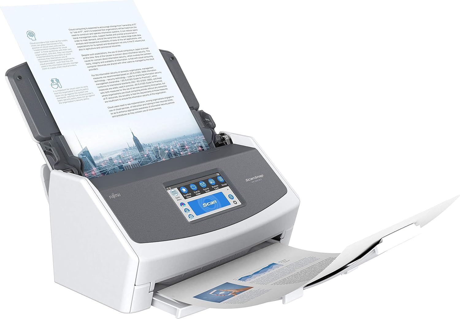 Ricoh/Fujitsu PFU Scansnap IX1600 A4 WiFi Document Scanner+50 Sheet ADF+Duplex 40PPM 600DPI