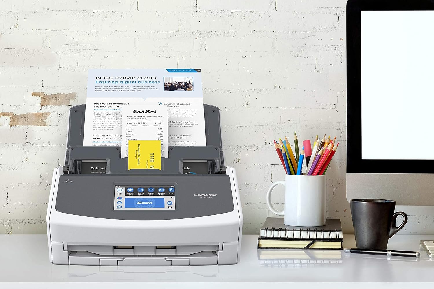 Ricoh/Fujitsu PFU Scansnap IX1600 A4 WiFi Document Scanner+50 Sheet ADF+Duplex 40PPM 600DPI