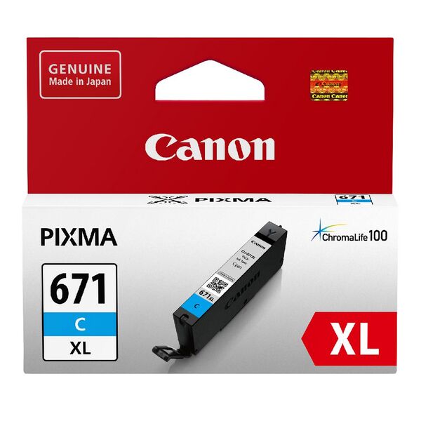 Genuine Canon Cli671Xl Cyan High Yield Ink Cartridge (680P) [Cli671Xlc] -