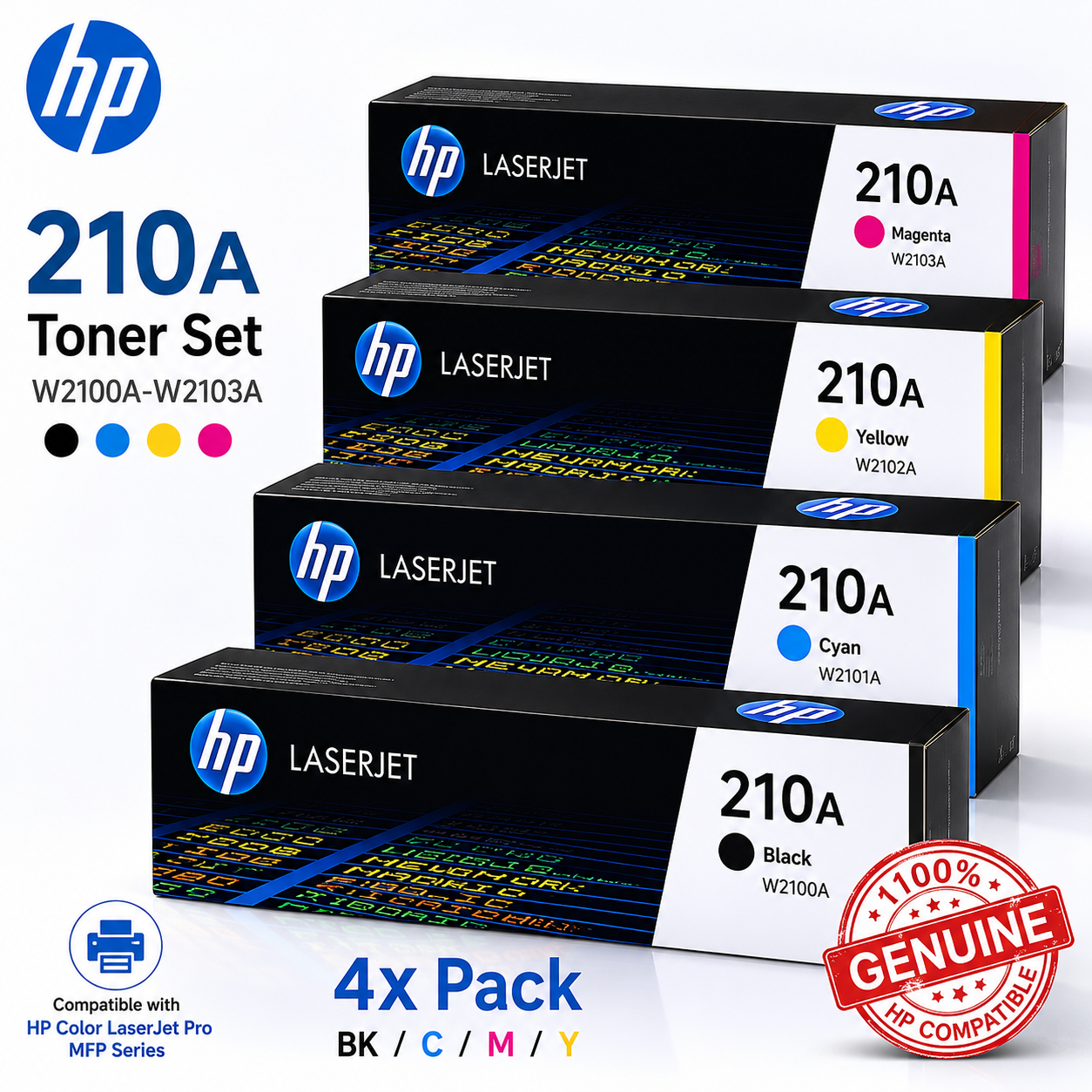*SALE!* Genuine HP #210A C/M/Y/K Toner Set Combo Value Pack for 4201dn 4201dw MFP 4301dw 4301fdw
