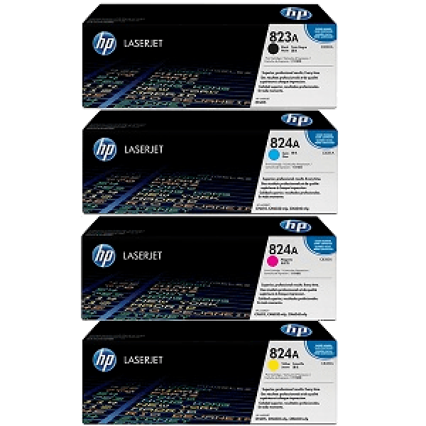 4 Pack Genuine HP CB380A CB381A CB382A CB383A Toner Cartridge Set 823A 824A