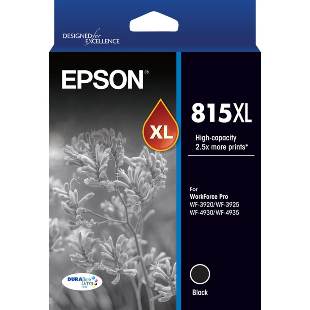 Genuine Epson #815XL High Capacity DURABrite Ultra Black Ink Cartridge [C13T17F192]