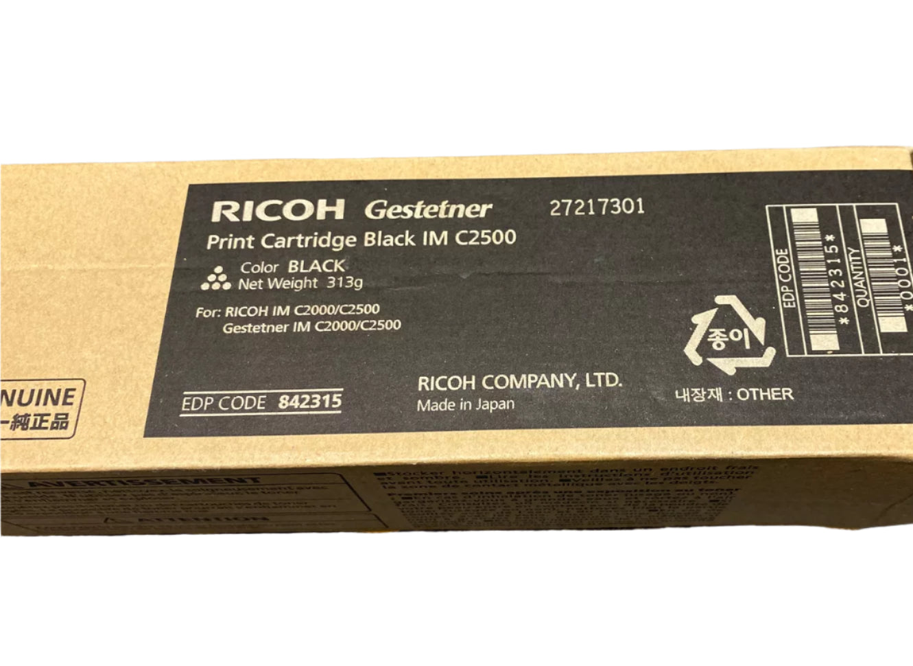Genuine Ricoh 842315 Black Toner Cartridge for IM C2000 C2500H (16.5K)