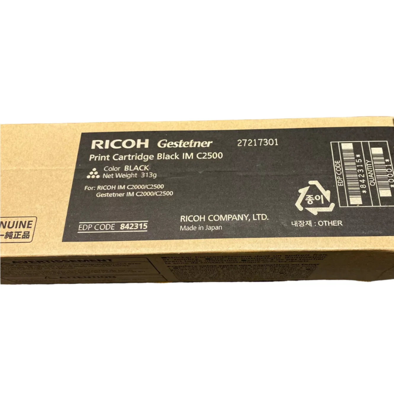 Genuine Ricoh 842315 Black Toner Cartridge for IM C2000 C2500H (16.5K)