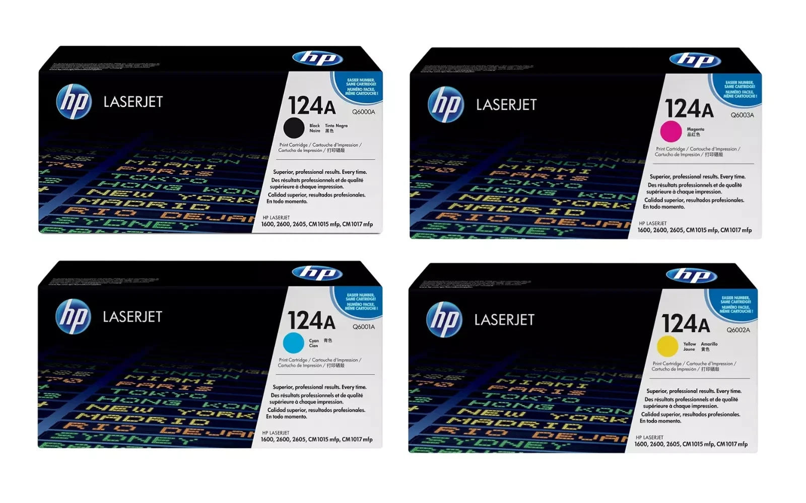 *Bundle!* 4x Pack HP Q6000A Q6001A Q6002A Q6003A Toner Cartridge Set #124A