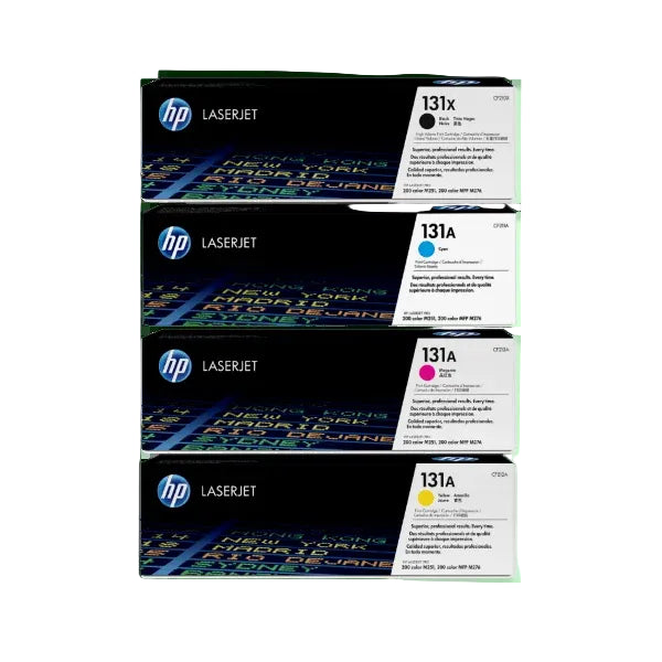 Genuine HP #131 Toner Cartridge Bundle HY Black + CMY (CF210X + CF211A/CF212A/CF213A) for M251n/M276n