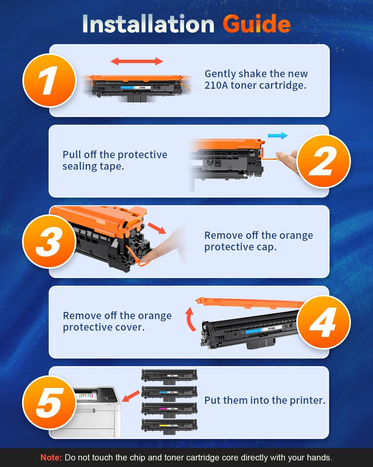 OZ #210A Compatible Toner Set for HP Color LaserJet Pro MFP 4301dw 4301fdw Pro 4201dw 4201dn W2100A-W2103A