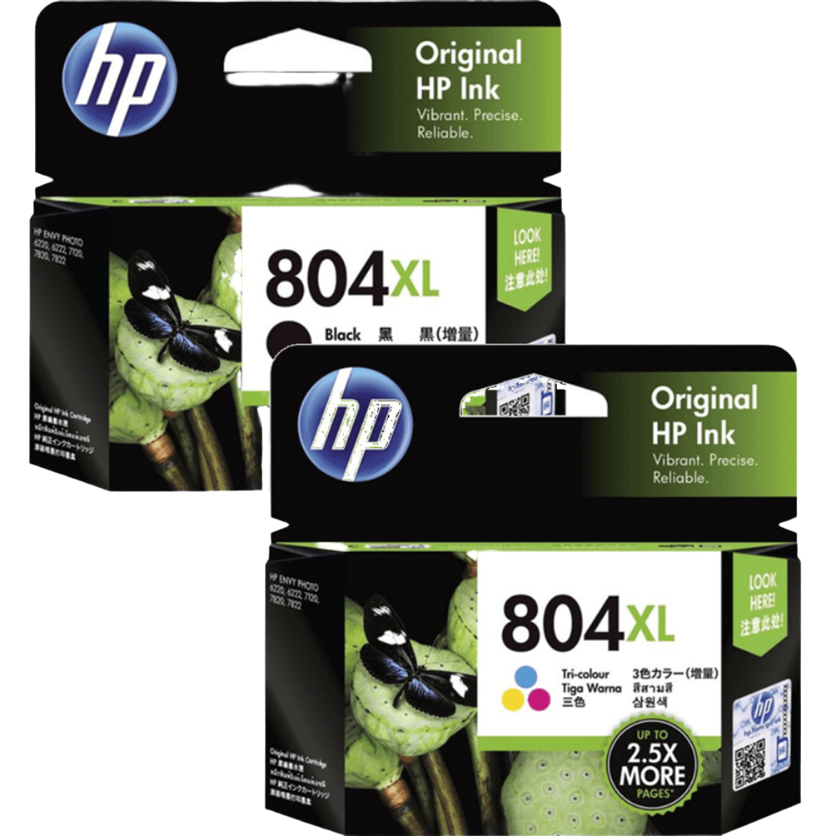 Genuine HP #804XL Black & Colour Ink Set for Envy Inspire 7921e 7920e Tango X [T6N12AA+T6N11AA]