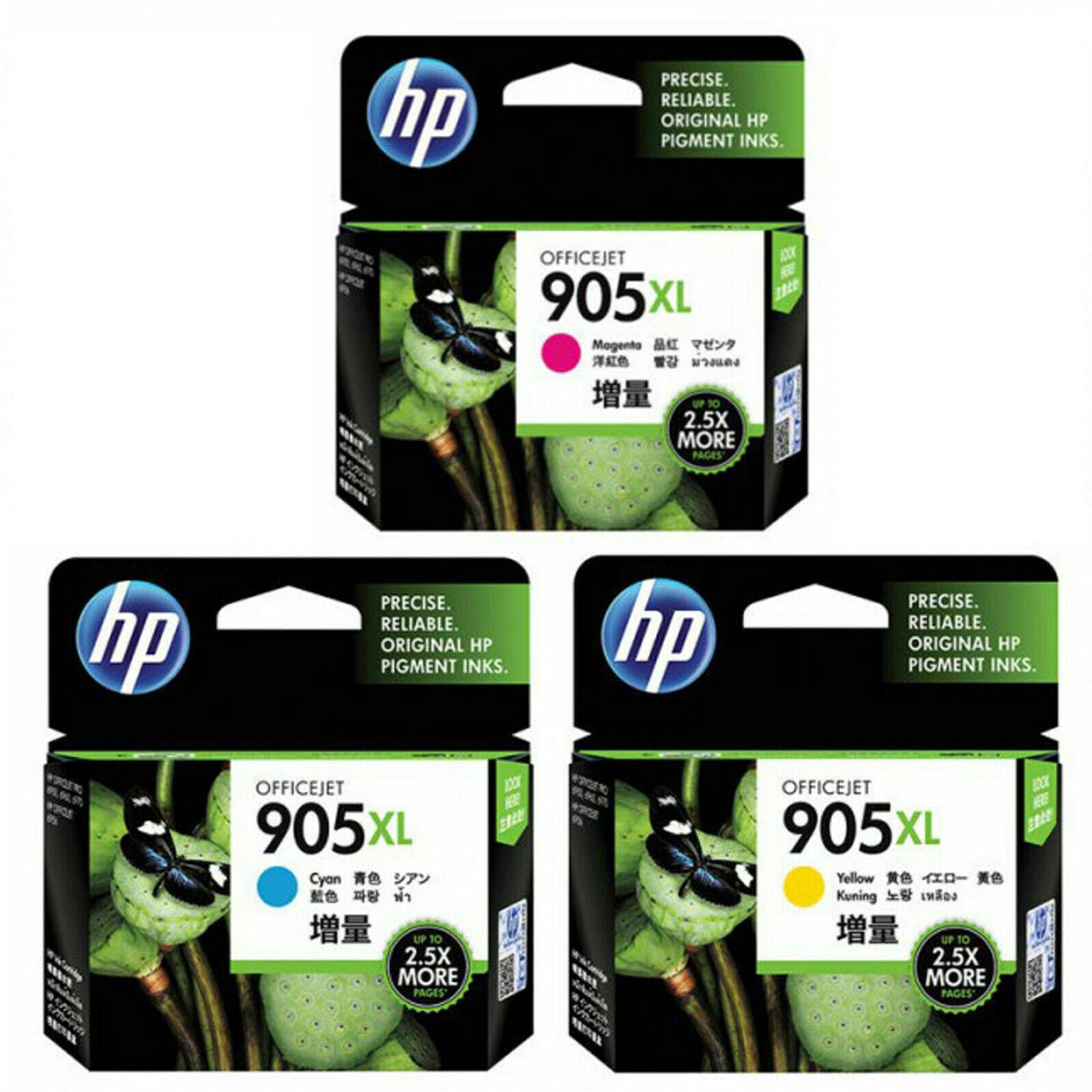 *Bundle* 3x Pack Genuine HP 905XL C/M/Y Color Ink Cartridge Set (1C,1M,1Y) - Expired