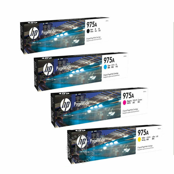 *Sale!* Genuine Hp #975A C/M/Y/K Ink Set L0R97Aa L0R88Aa L0R91Aa L0R94Aa For Pagewide Pro
