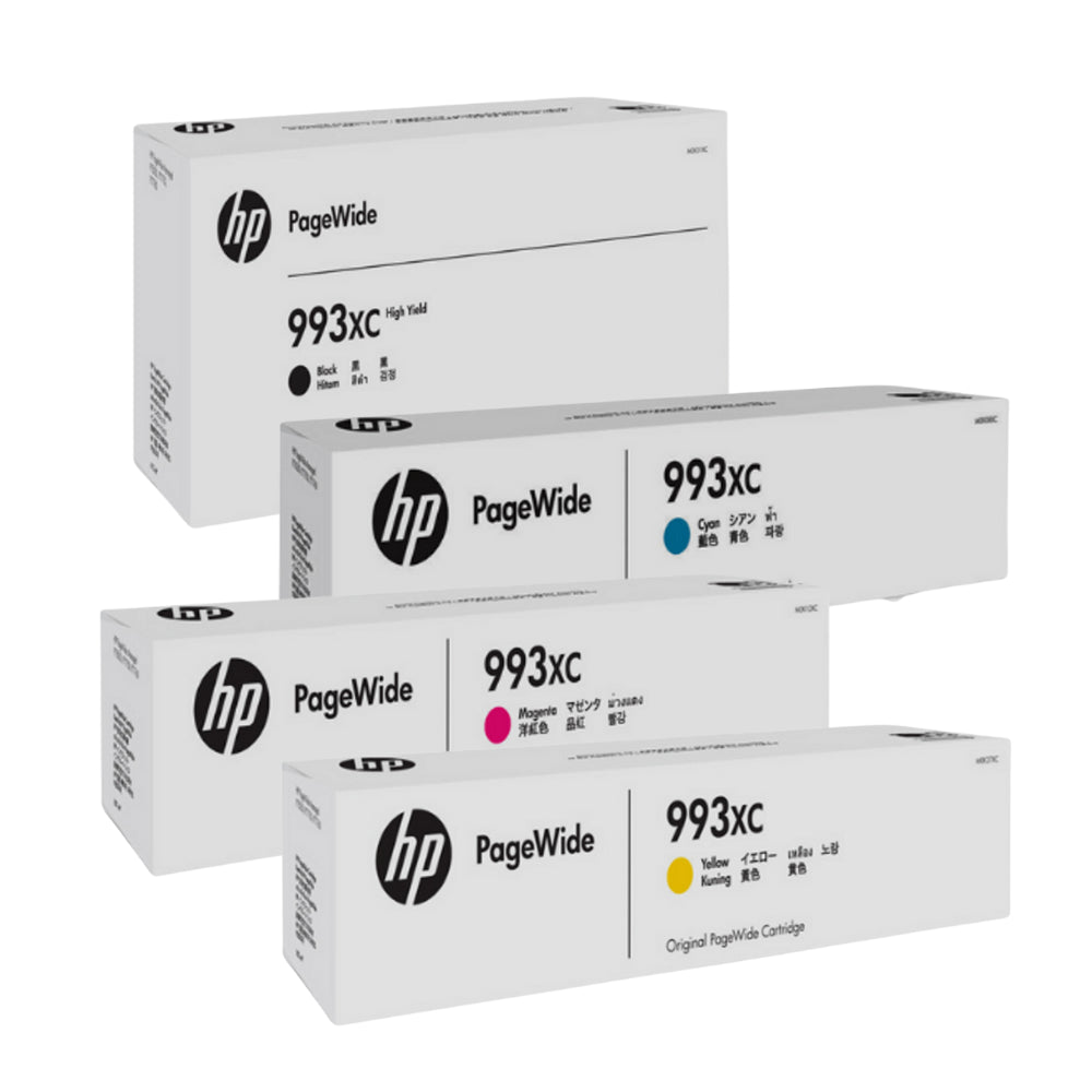 Genuine HP PageWide #993XC C/M/Y/K High Yield Ink Cartridge Bundle 20K/16K