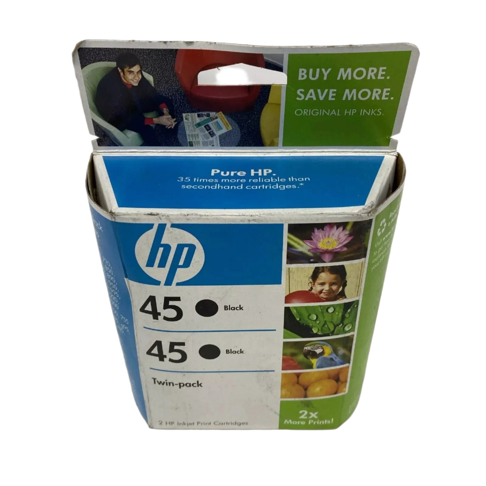 2x Genuine HP #45 Black Ink Cartridge 51645AA *Twin Pack* [CC625AA] (833 Pages x 2)