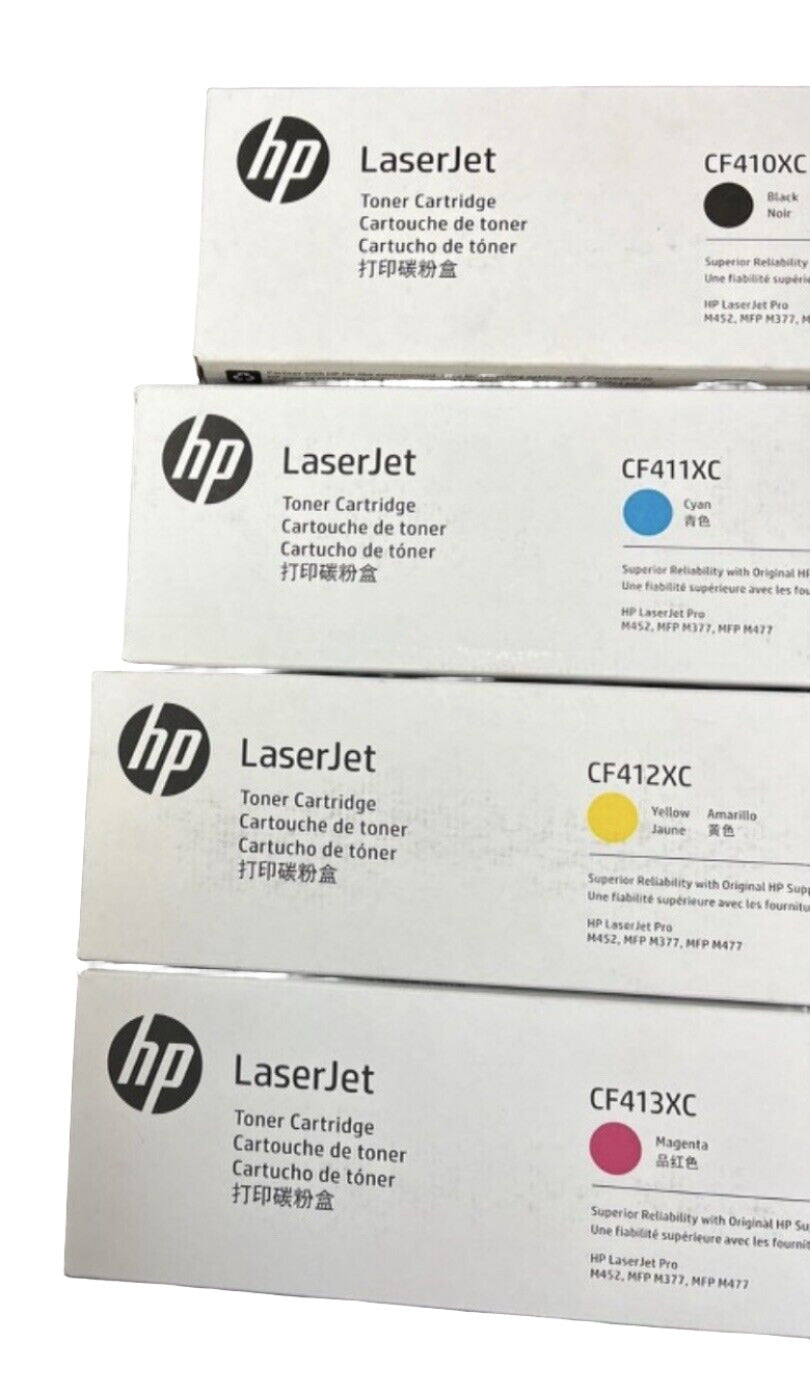 Bundle: 4x Pack Genuine HP CF410XC CF411XC CF412XC CF413XC Toner Cartridge Set 410X