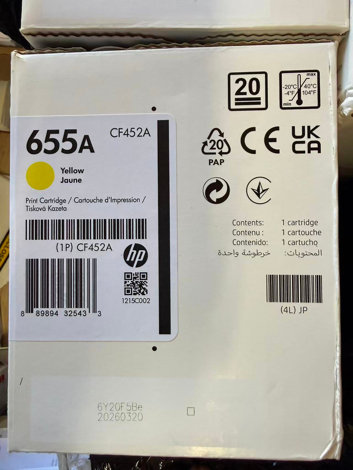 4x Pack Genuine HP CF450A CF451A CF452A CF453A Toner Cartridge Set #655A