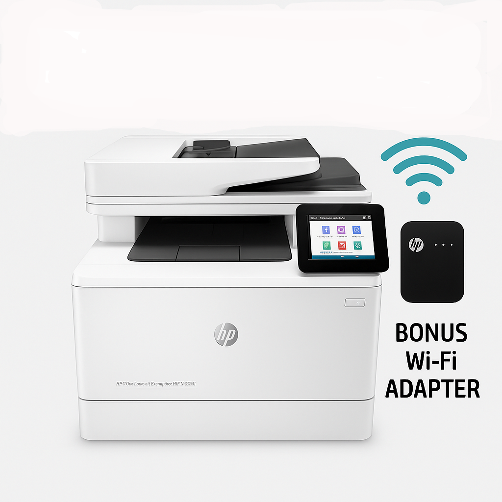 Bundle: HP Color LaserJet Enterprise MFP M480f A4 All-in-1 Printer+BONUS: Jetdirect 3100w Wireless Print Server [M479fdw]