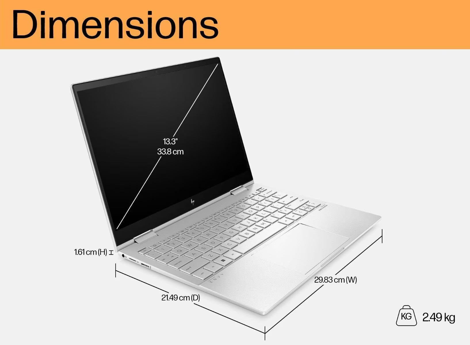 HP Envy x360 13.3 inch 2-in-1 Laptop i7/13.3"/16GB/512GB SSD 13-bf0074TU, Silver [6X0Q9PAR]