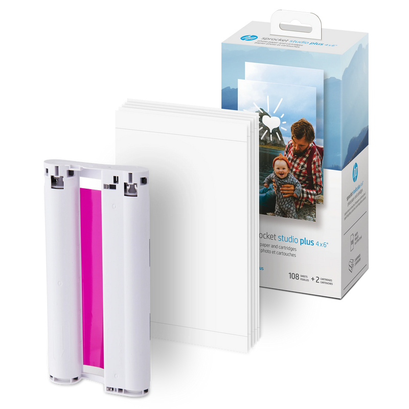 HP Sprocket Studio Plus 4x6" Photo Paper and Cartridges P/N:HPIS4X6C108 (Includes 108 Sheets & 2 Cartridges)