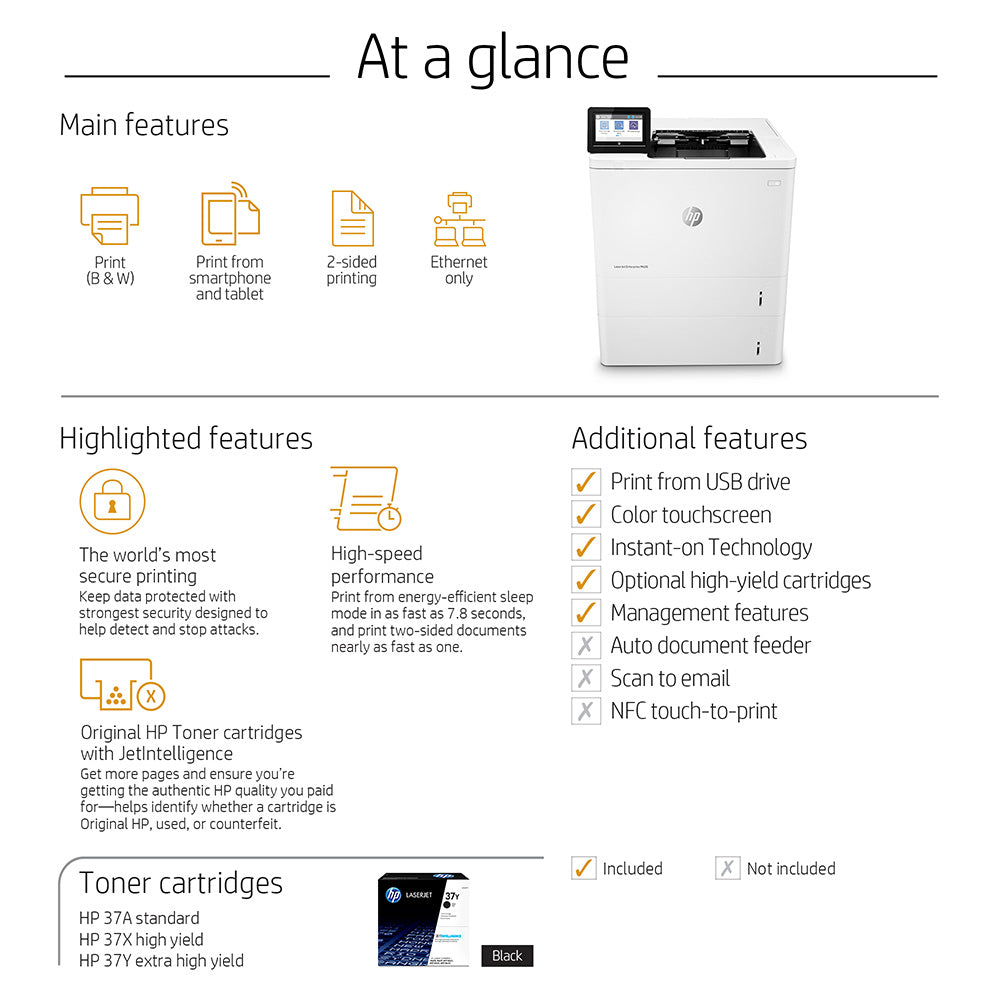 *CLEAR!* HP LaserJet Enterprise M608X A4 Mono Laser Wireless Printer+Extra Tray 65PPM [K0Q19A]