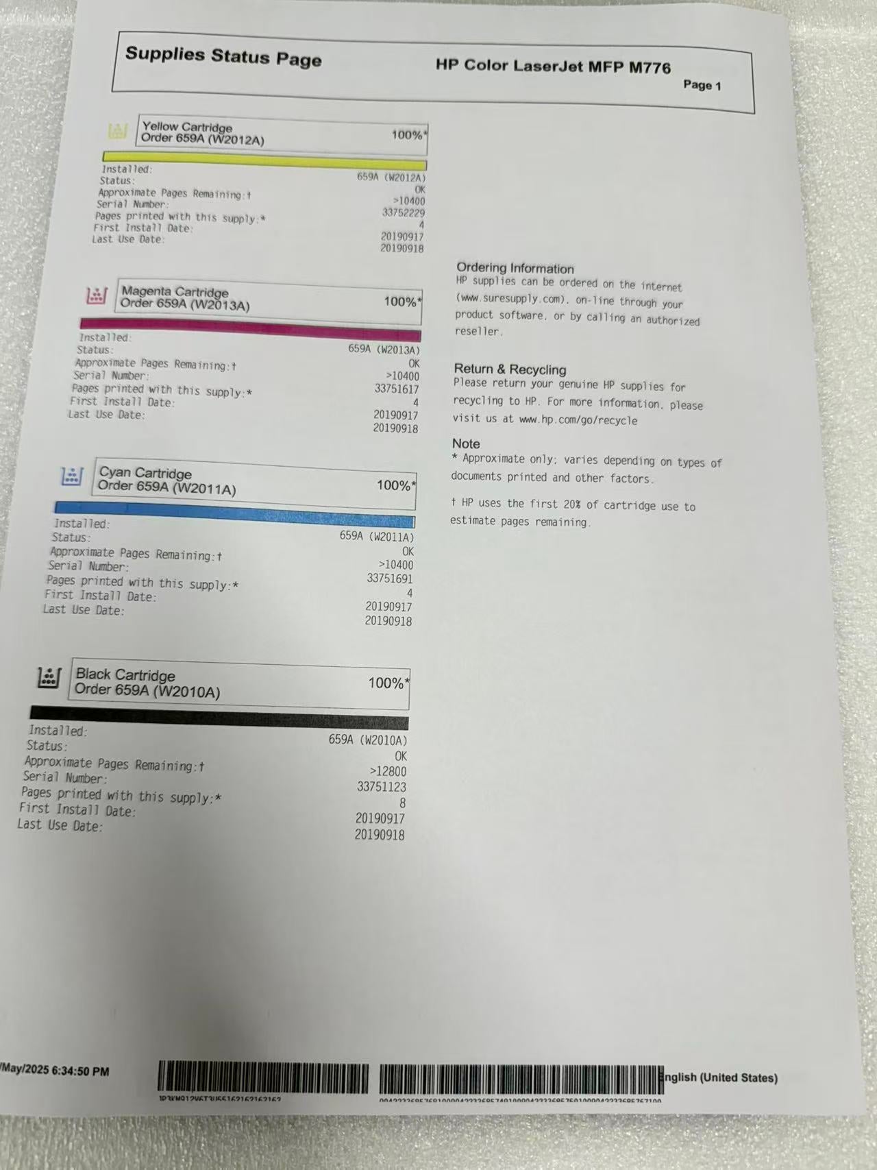 *Clearance!* HP Color LaserJet Enterprise MFP M776dn A3 Multifunction Printer 46PPM Ex-Demo Unit [T3U55A]