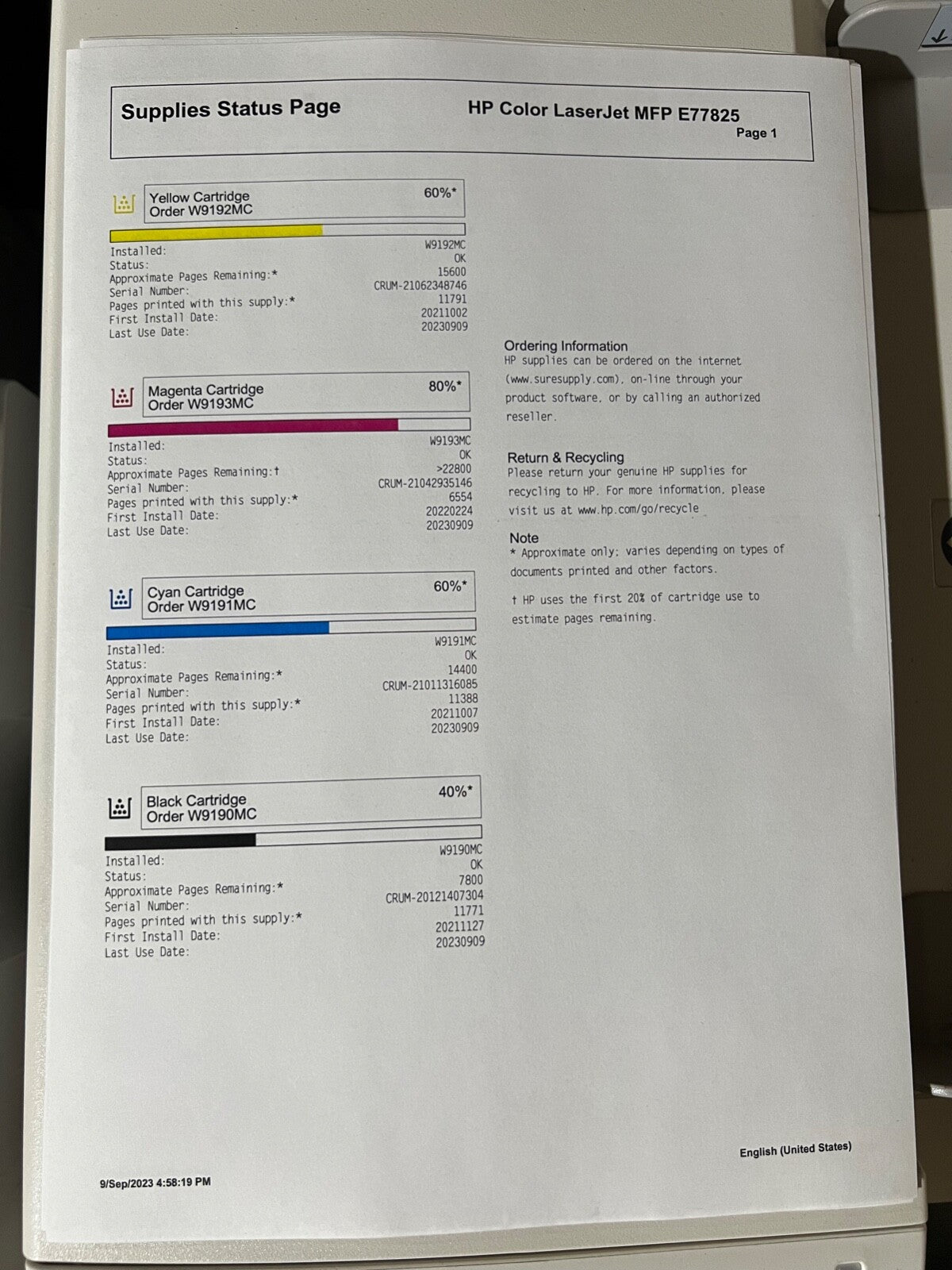 *RFB* HP Color LaserJet Managed MFP E77825dn A3/A4 Multifunction Photocopier [Z8Z02A]