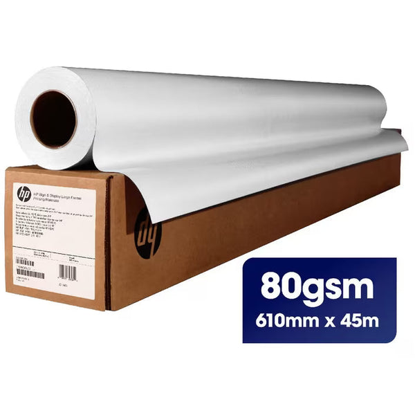 HP Q1396A Universal Uncoated Bond Paper 80GSM [610mm x 45.7m] for use in Dye and Pigment Printers