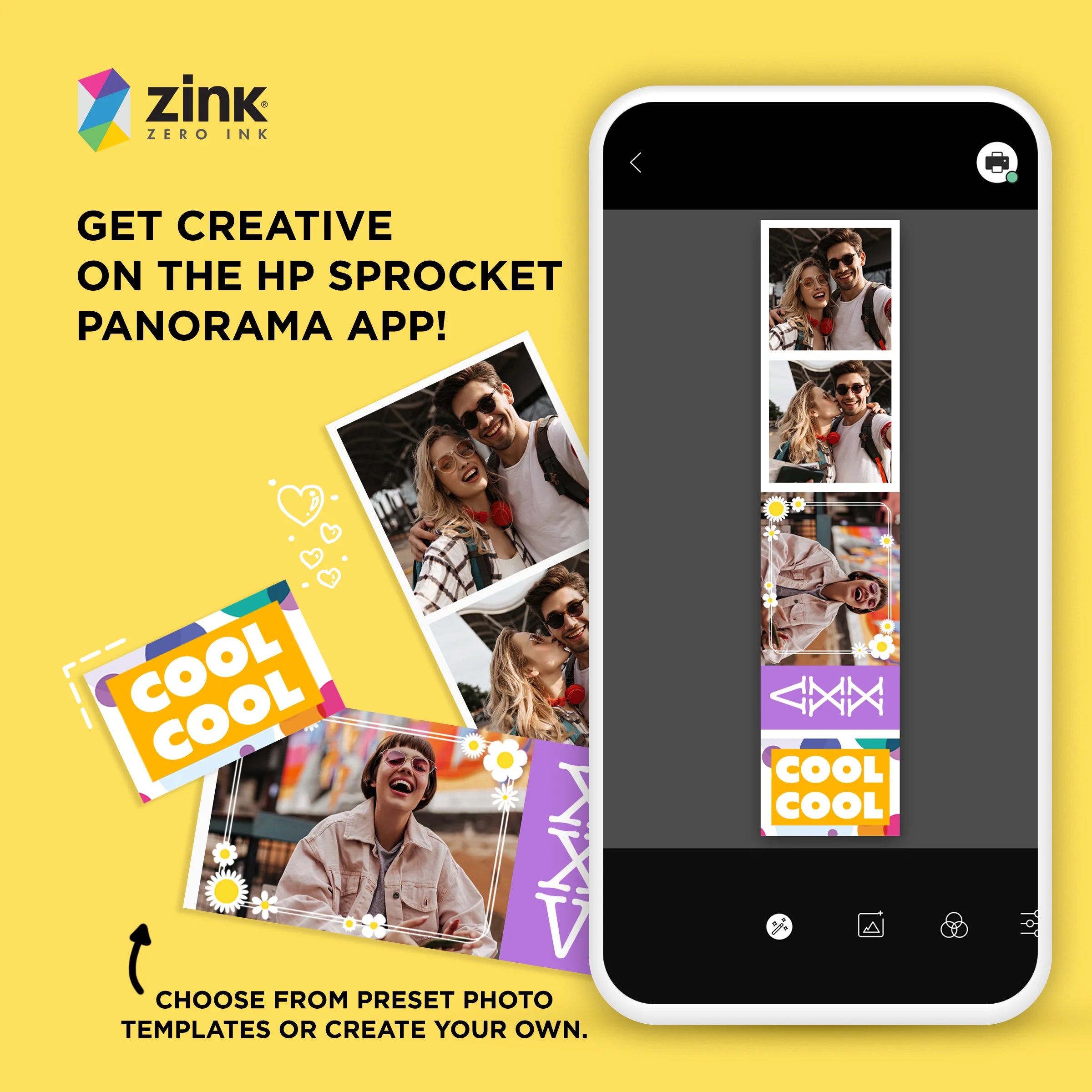 HP Sprocket Panorama 5 Meter Zink Paper Roll for Photo and Label Printer [HPIZPANROLL]