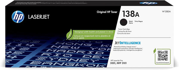 Genuine HP #138A BLACK Toner Cartridge for LaserJet Pro 3001dw 1.5K [W1380A]