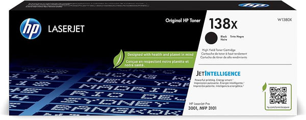 Genuine HP #138X BLACK High Yield Toner Cartridge for LaserJet Pro 3001dw MFP 3101fdw 4K [W1380X]