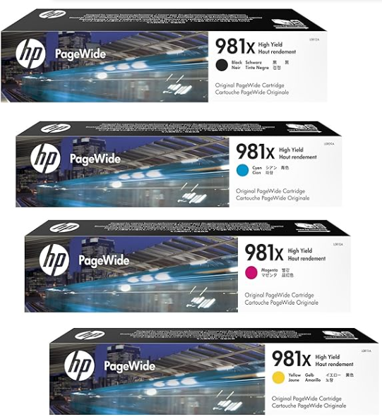 Bundle: 4x Pack Genuine HP 981X Ink Cartridge Set (1BK,1C,1M,1Y) L0R12A L0R09A L0R10A L0R11A