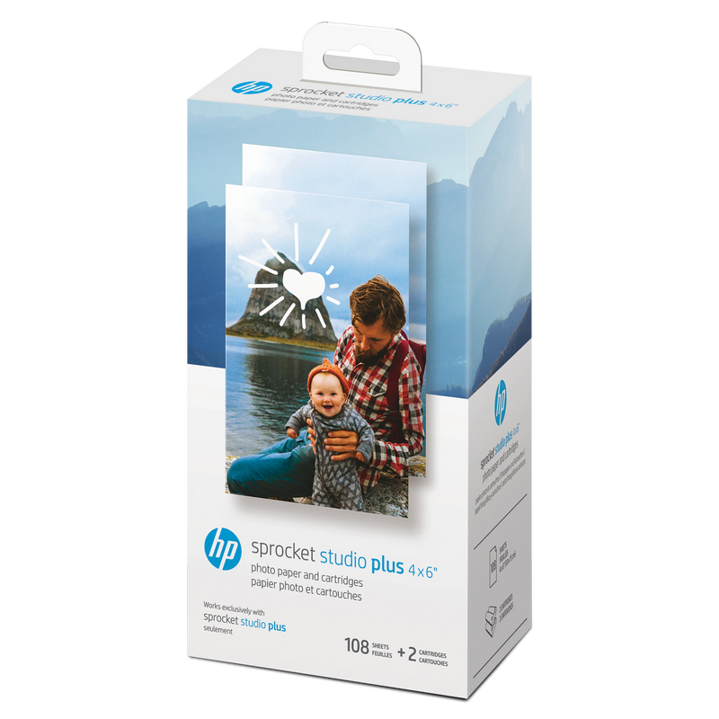 HP Sprocket Studio Plus 4x6" Photo Paper and Cartridges P/N:HPIS4X6C108 (Includes 108 Sheets & 2 Cartridges)