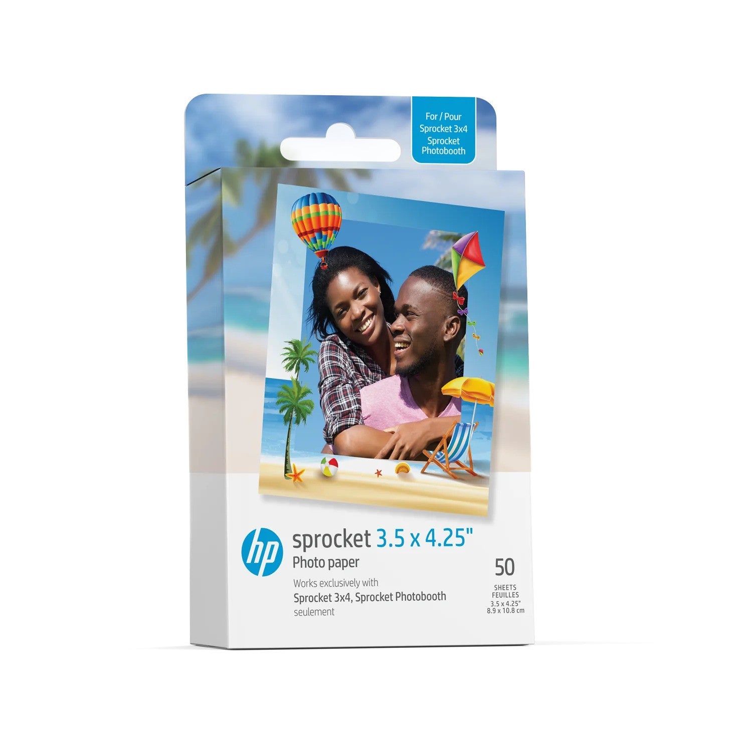 HP 3.5 x 4.25" Zink Sticky-Backed Photo Paper for Sprocket 3x4 Photo Printer (50x Pack) [HPIZ3X450]
