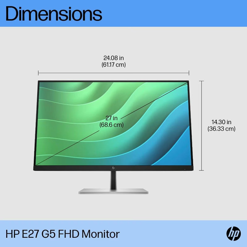 *SALE!* HP E27 G5 27 inch FHD IPS Monitor 1920x1080 16:9 Height Adjustable [6N4E2AA]