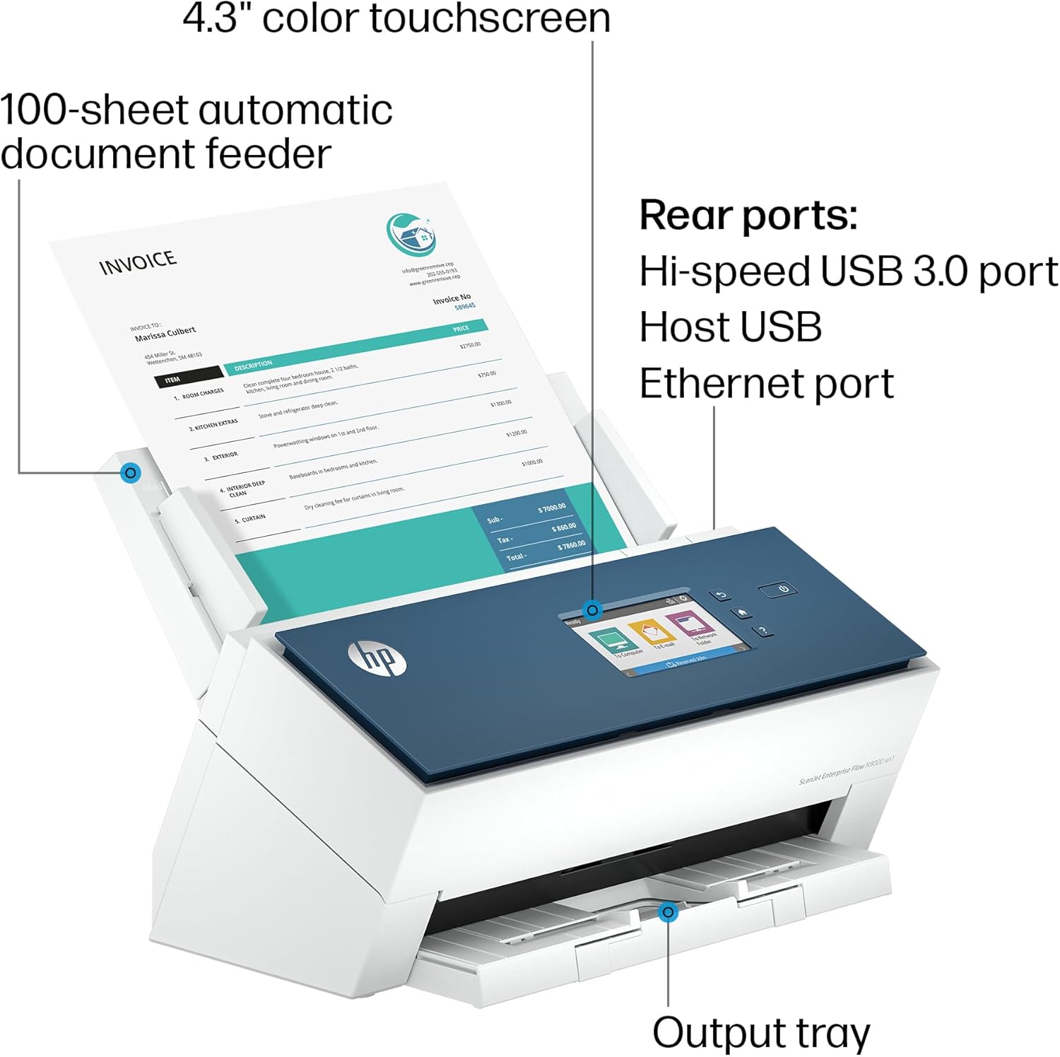 HP ScanJet Enterprise Flow N9000 sn1 A3 Document Scanner 100x Sheets ADF 80PPM [8Q4W1A]