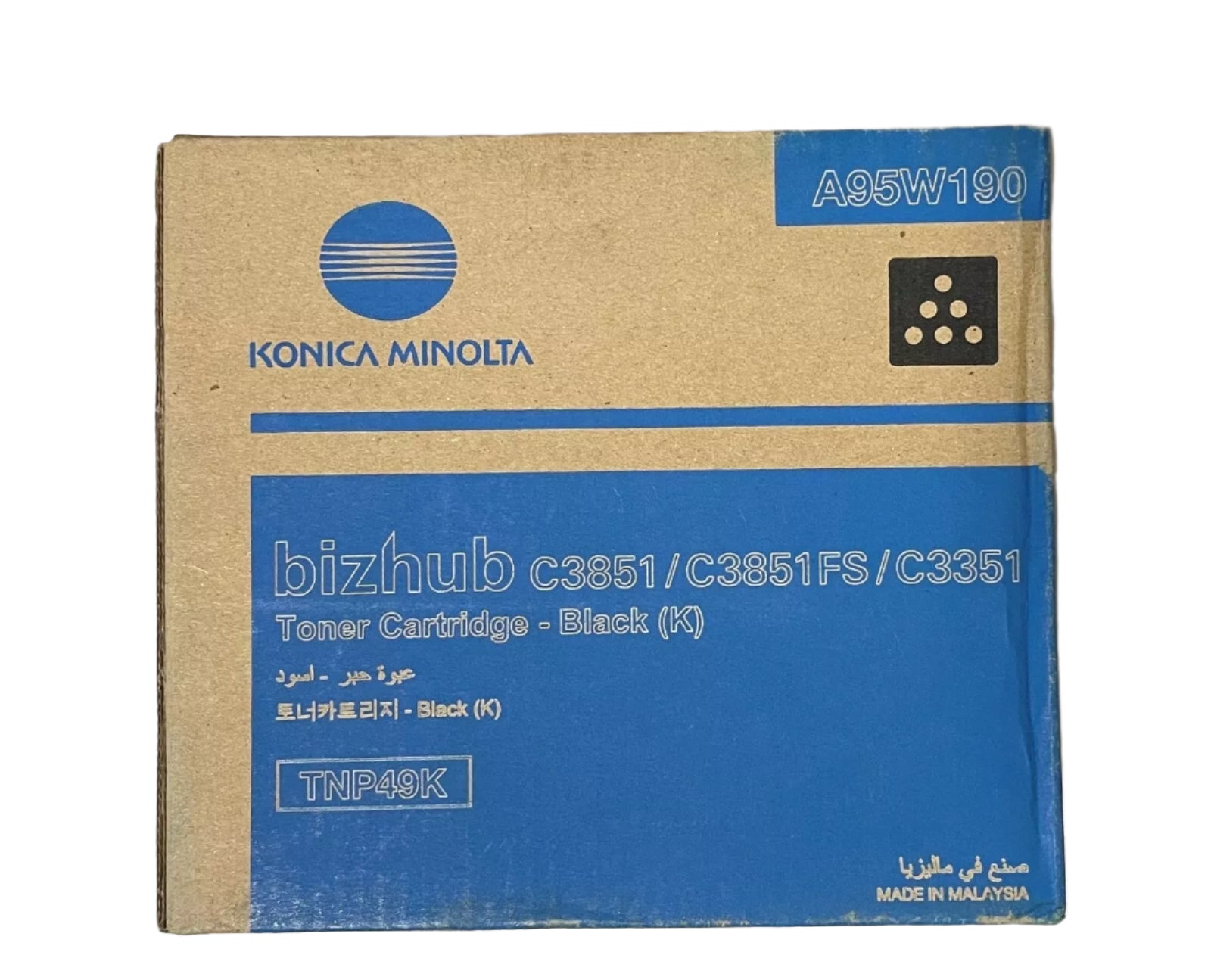 1 x Genuine Konica Minolta Bizhub C3351 C3851 Black Toner Cartridge TNP49K [A95W190]