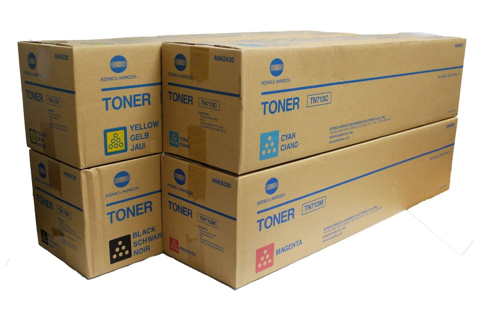 4x Genuine Konica Minolta Bizhub C659 C759 TN713 C/M/Y/K Toner Set [A9K8150-A9K8450]
