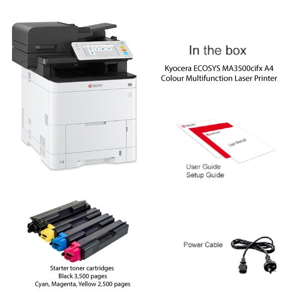 *NEW* Kyocera Ecosys MA3500CIX 3-in-1 Colour Laser Multifunction Printer 35PPM [1102YK3AU0]