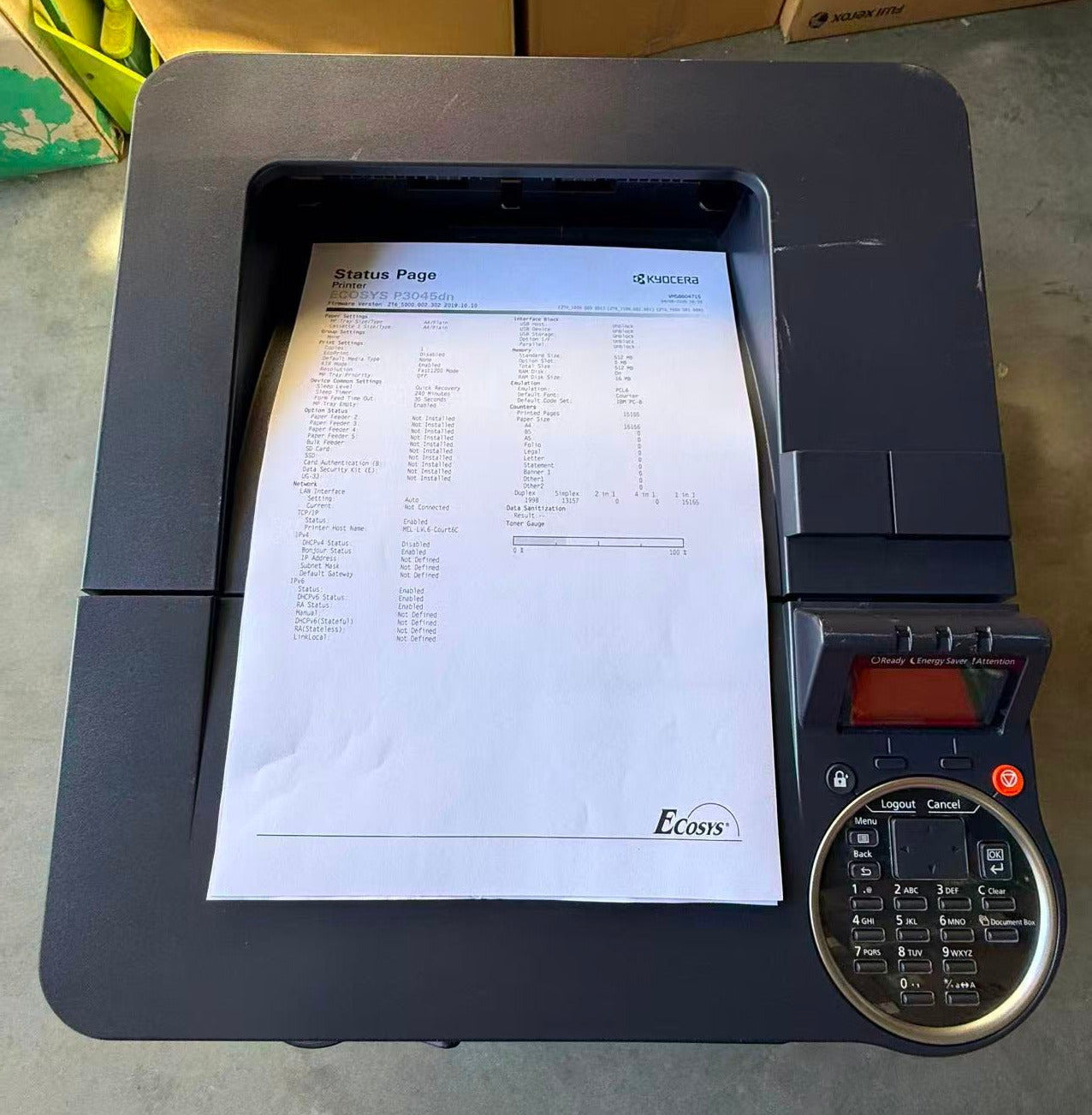Ex-Demo Unit Kyocera ECOSYS P3045dn A4 Mono Laser Printer 1102S23NL0 12K Page Count