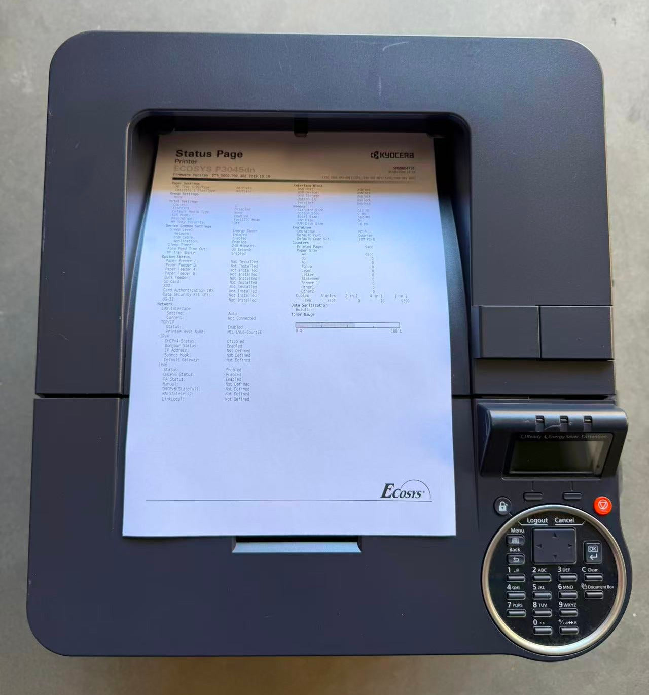 Ex-Demo Unit Kyocera ECOSYS P3045dn A4 Mono Laser Printer 1102S23NL0 12K Page Count