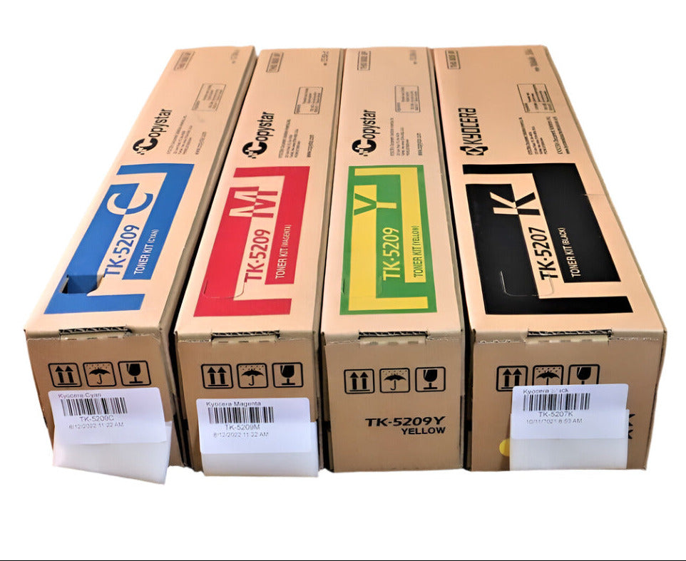 Bundle: 4x Pack Genuine Kyocera TK-5209 C/M/Y/K Toner Cartridge Set TASKAlfa-356ci 358ci