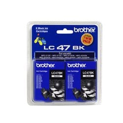 1 X Genuine Brother Lc-47 Black Ink Cartridge Twin Pack Lc-47Bk2Pk -