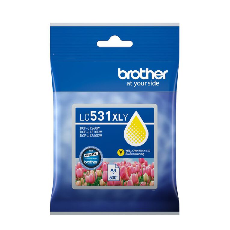 Brother LC531XLY Yellow Ink Cartridge High Yield for DCP-J1310DW DCP-J1360DW DCP-J1260W (500 Pages)