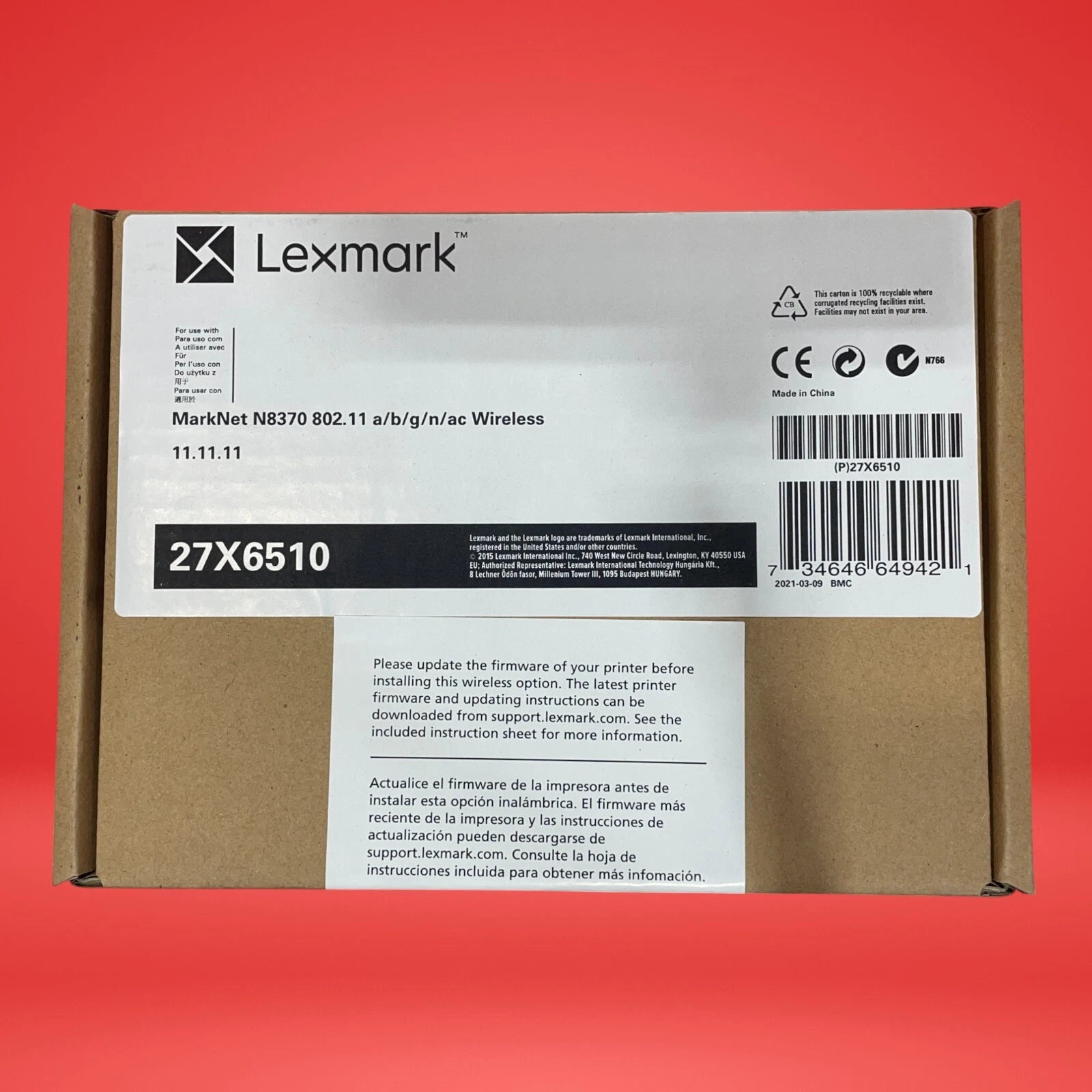 Genuine Lexmark MarkNet N8370 802.11 a/b/g/n/ac Wireless Print Server [27X6510]