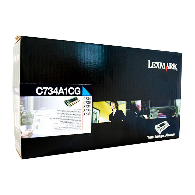 Lexmark Genuine C734A1CG CYAN Return Program Toner Cartridge for C734DN