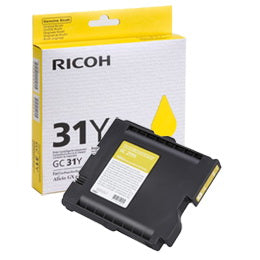 Genuine Ricoh Aficio GX-2600 GX-3300 GX-3350 GX-5550 GX-7700 Yellow Gel Ink Cartridge GC-31Y