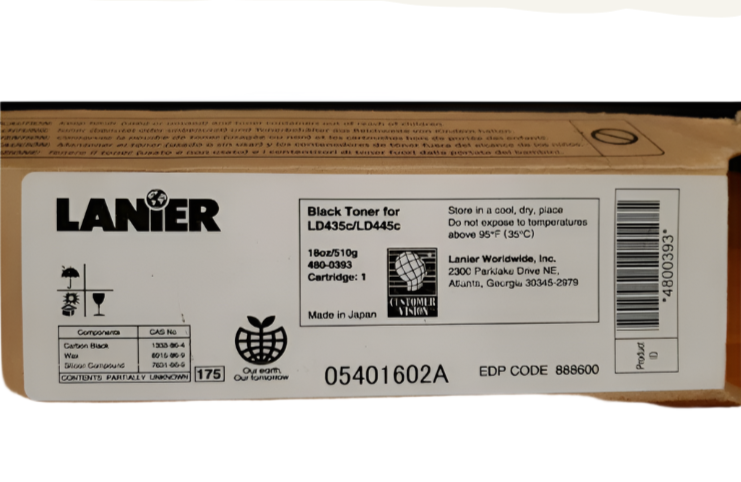 1 x Genuine Lanier MPC3500 MPC4500 LD435C LD445C Black Toner Cartridge 23K [888600]