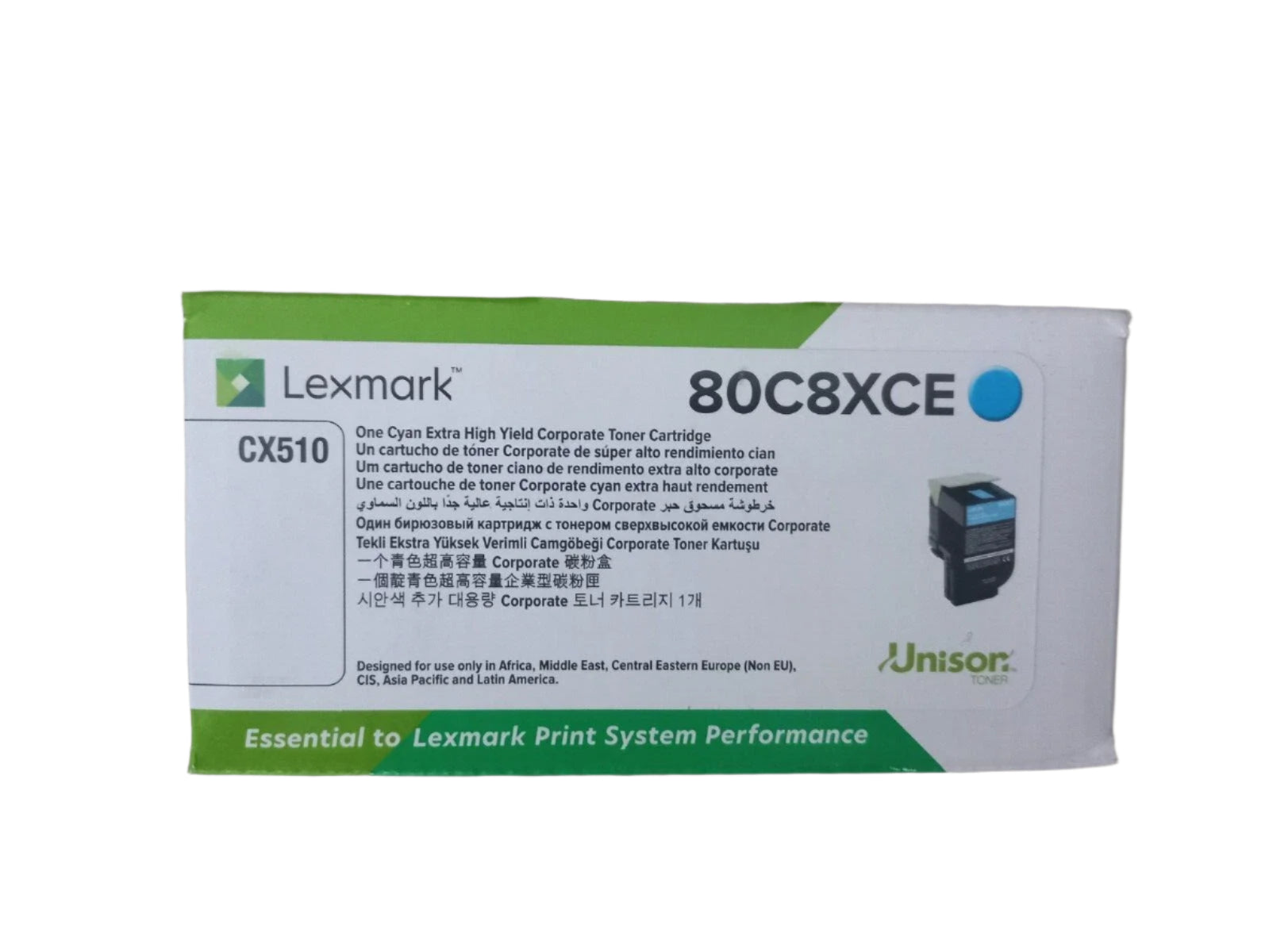 Genuine Lexmark 808XC Cyan Extra High Yield Toner Cartridge for CX510de (80C8XCE) 4K