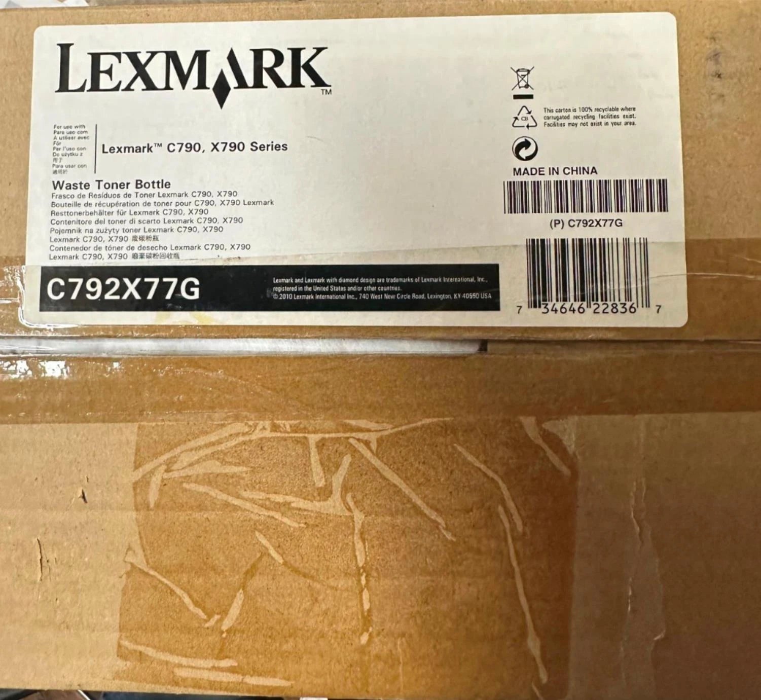 Genuine Lexmark Waste Toner Bottle for C792DE / C792DTE / X792DE(C792X77G)