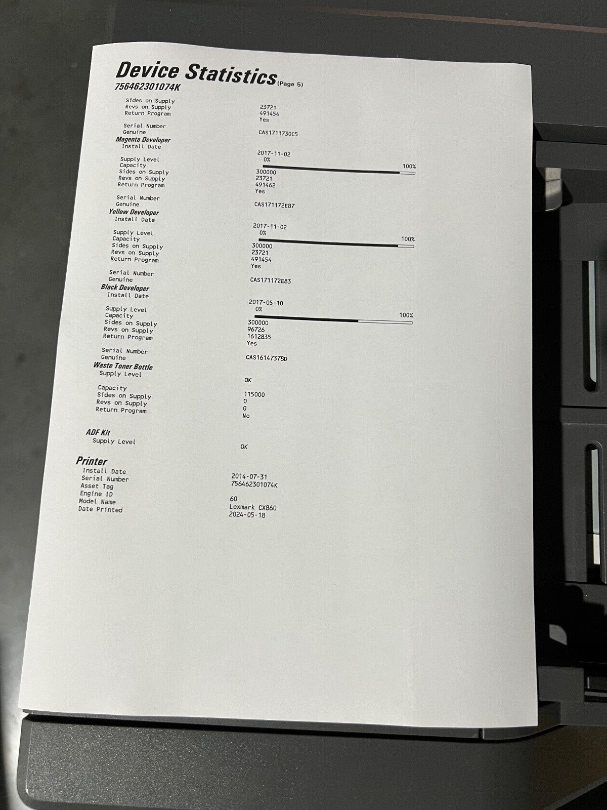 *RFB* Lexmark CX860DE 57PPM A4 Colour Multifunction Printer [42K0665] CX860DTE *Ex-Leasing Unit*