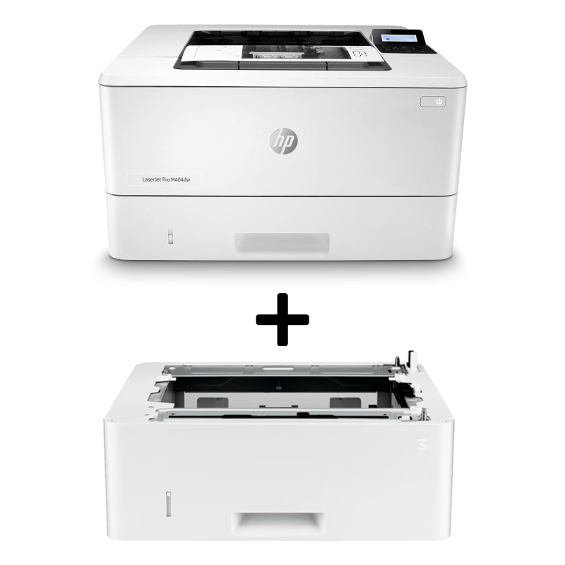 Bundle: HP LaserJet Pro M404dw Wireless Black & White Laser Printer W1A56A + 550x Sheet Feeder Tray