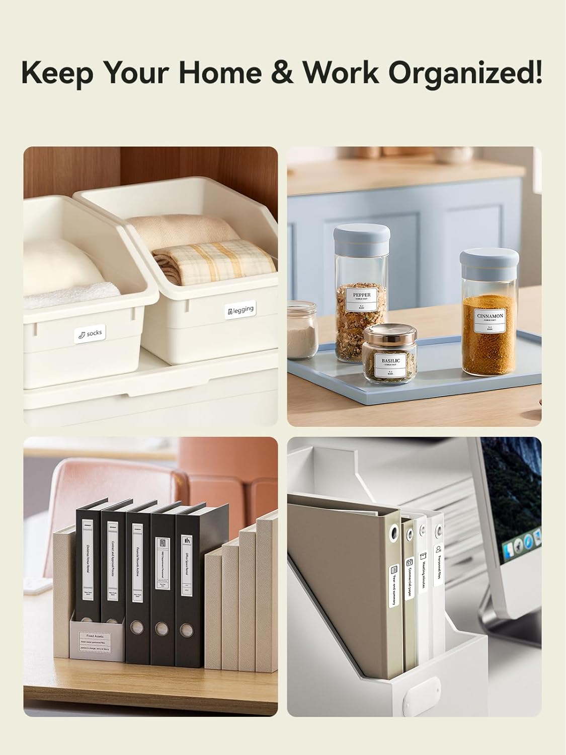 NIIMBOT B21 Inkless Label Maker, Mini Thermal Label Printer Compatible with iOS & Android, with 1 Pack 50x30mm White Label, Green